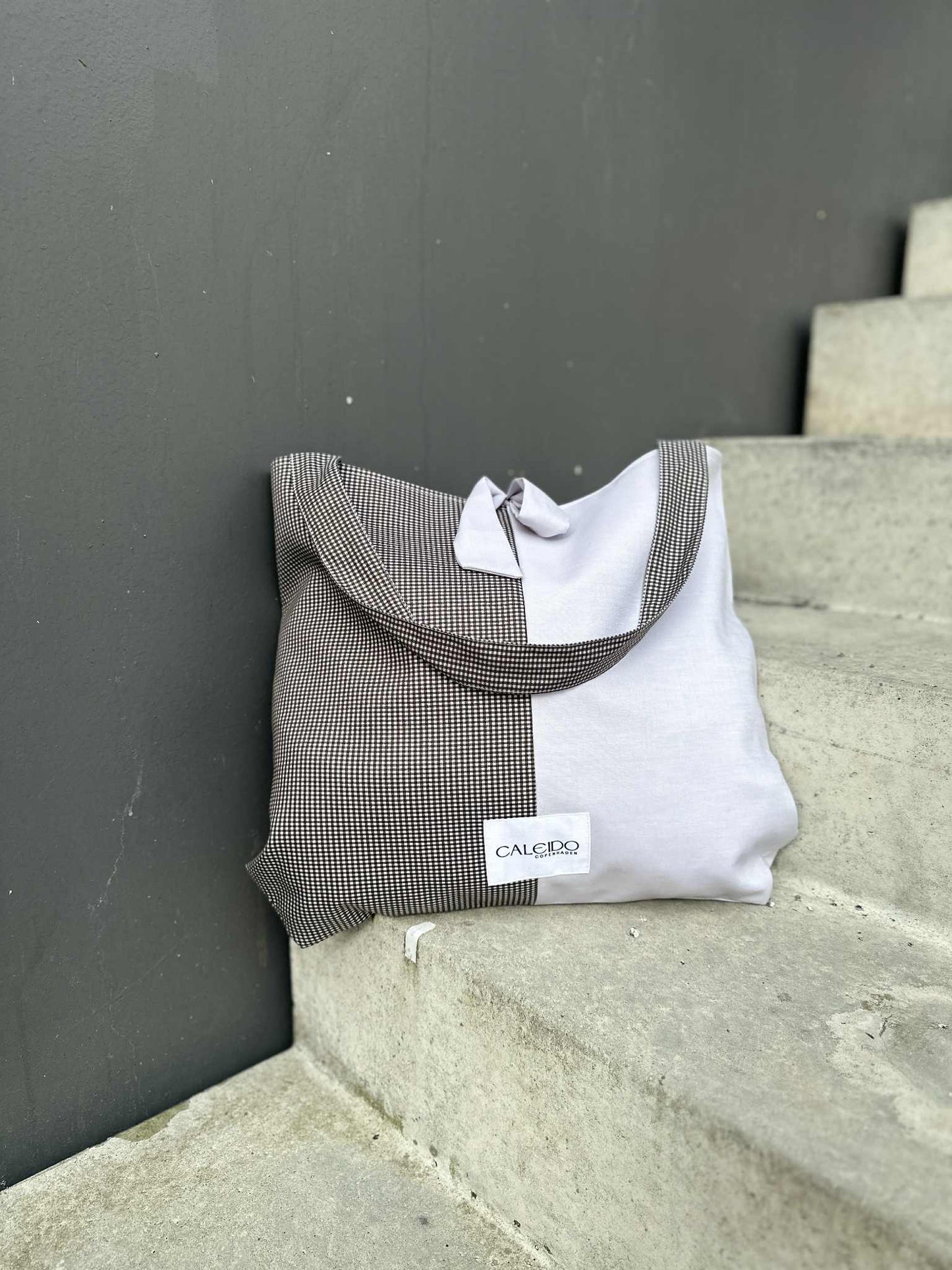 Caleido Tote Weekend - Stone Beige Check