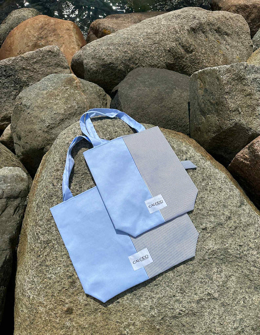 Caleido Tote - Soft Blue Stripe