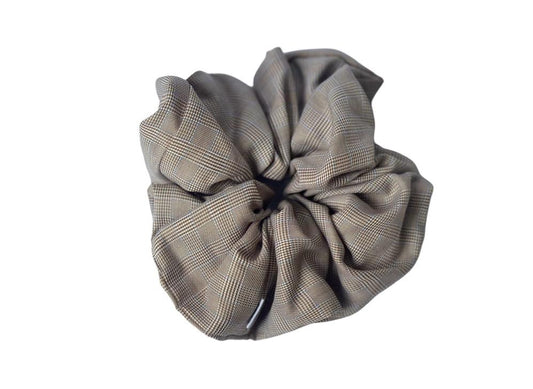 Caleido Scrunchie - Brown Glen Check