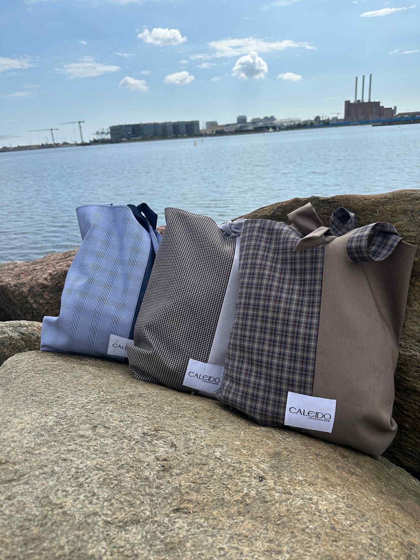 Caleido Tote - Stone Beige Check