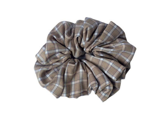 Caleido Scrunchie - Beige Check