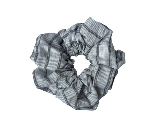 Caleido Scrunchie - Grey Pinstripe