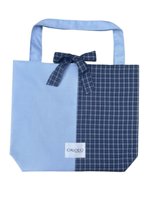 Caleido Tote Weekend - Dusty Blue Check